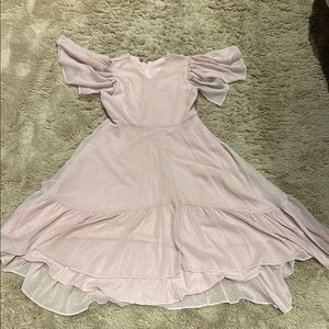 Amazon Pink Ruffled Off-the-Shoulder Sundress